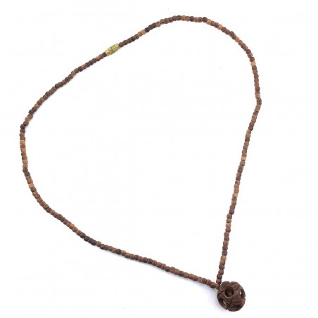 Natural Wood Collar Ethnic Harmony Unique Sculpted Jewelry